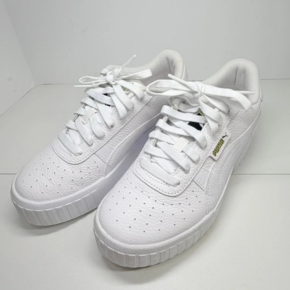 Puma Cali Wedge Women 7 White Platform Sneakers 373438-01 Chunky Fashion Shoes - Picture 4 of 9